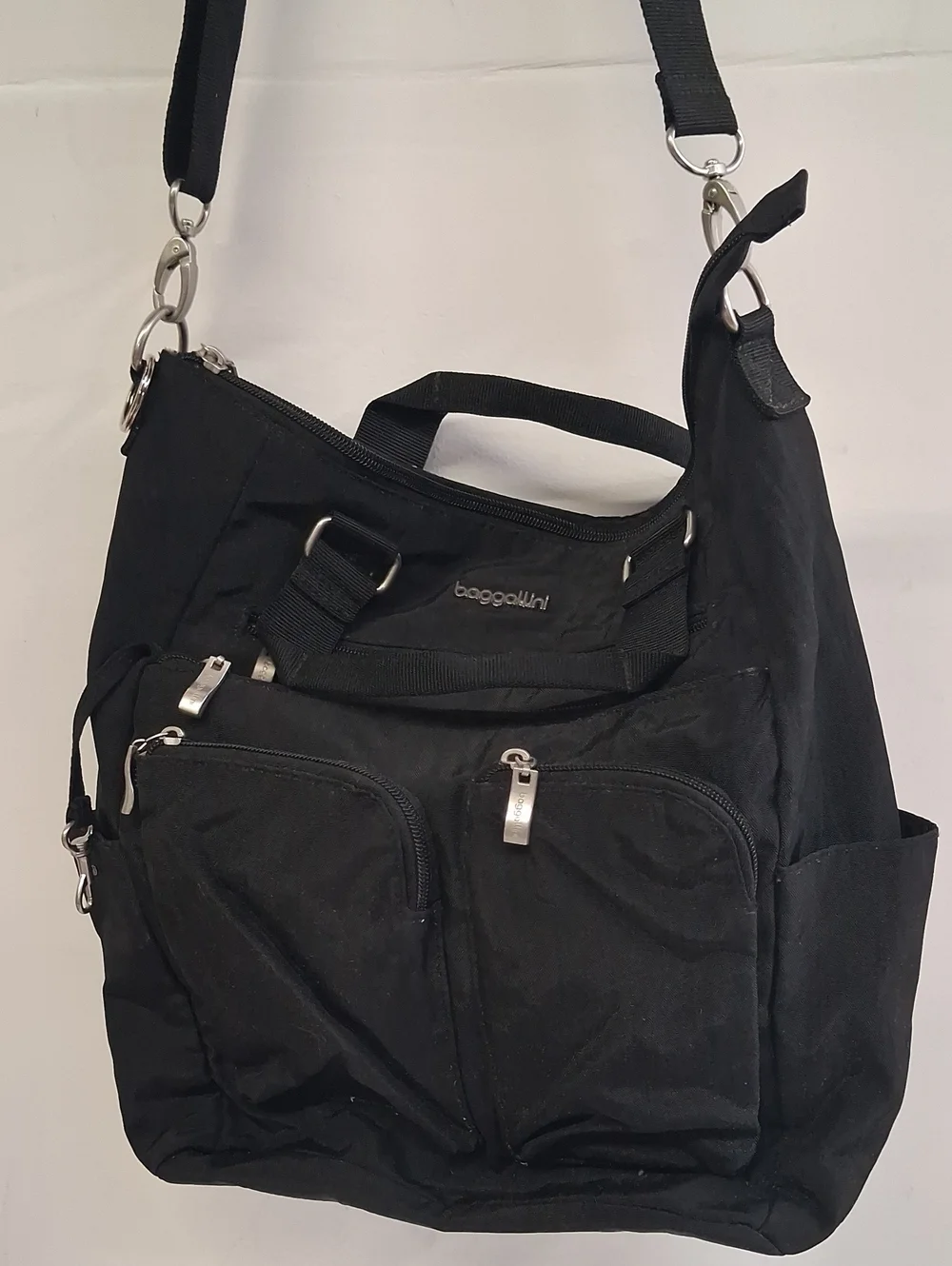 Baggallini Black Convertible Crossbody Tote - Versatile Men’s Bag